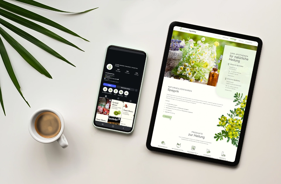 Betreuug der Arnoldis-Website und der Social-Media-Kanäle