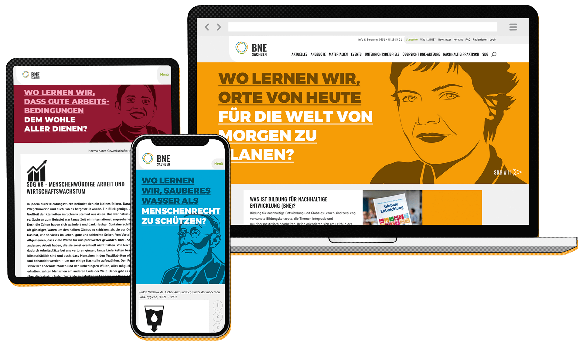Website für BNE made by Feuerpanda Werbeagentur Dresden