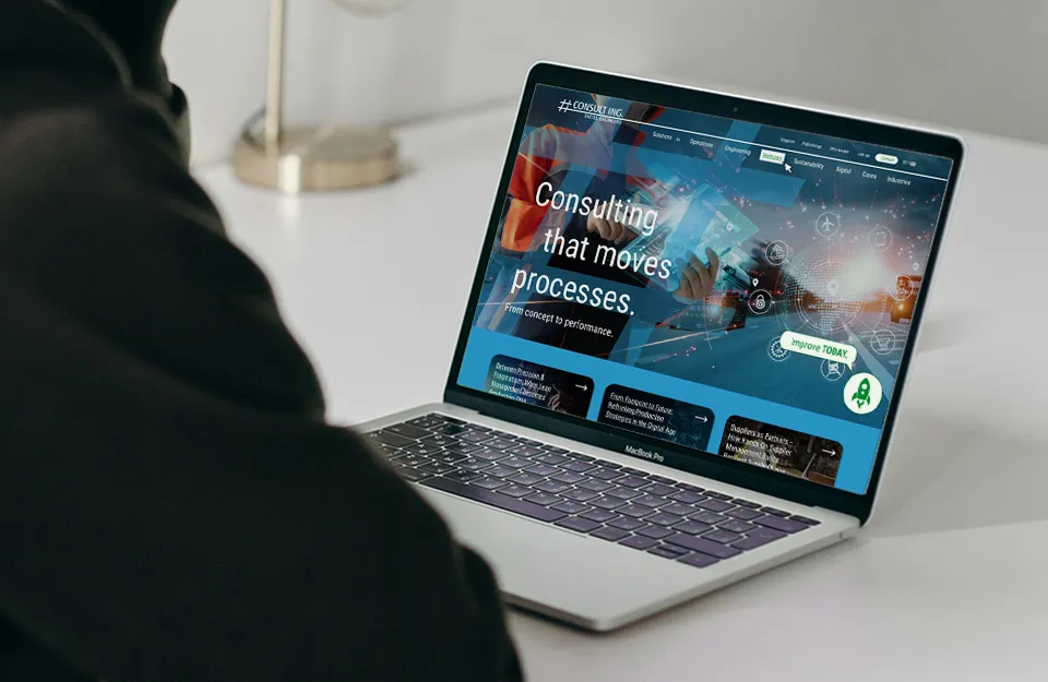 Startseite auf einem Laptop