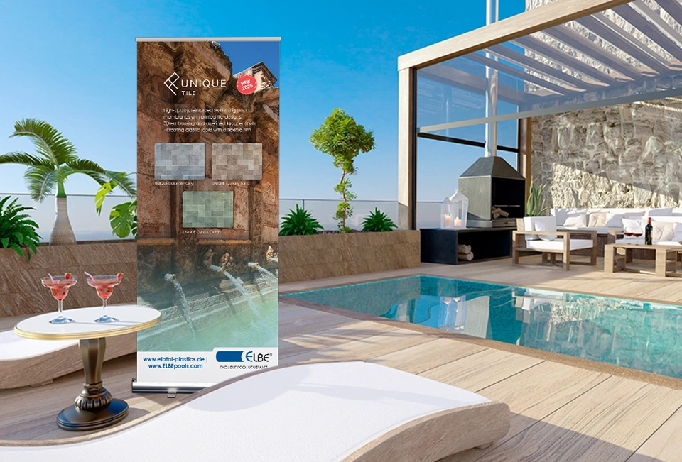 Rollupgestaltung für Elbe Pools