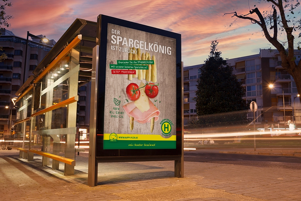 Citylight Poster für Happy Pizza