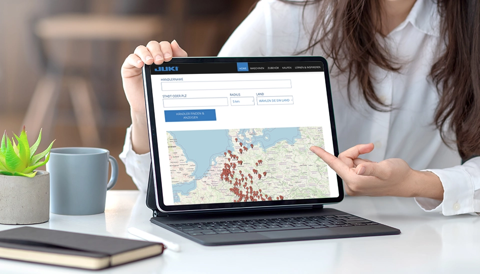 Entwickelte Händlerkarte mit Geodaten und Standorten