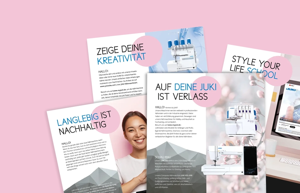 gestaltete Flyer und Broschüren