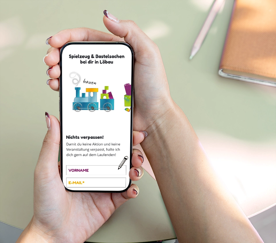 Website von Mlink & Marja auf einem Smartphone
