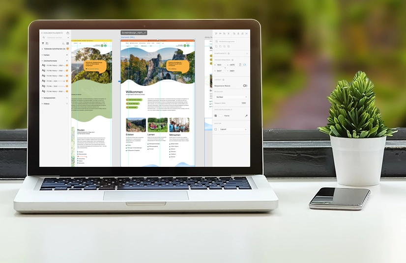 MockUp der Seite Führungen und Veranstaltungen