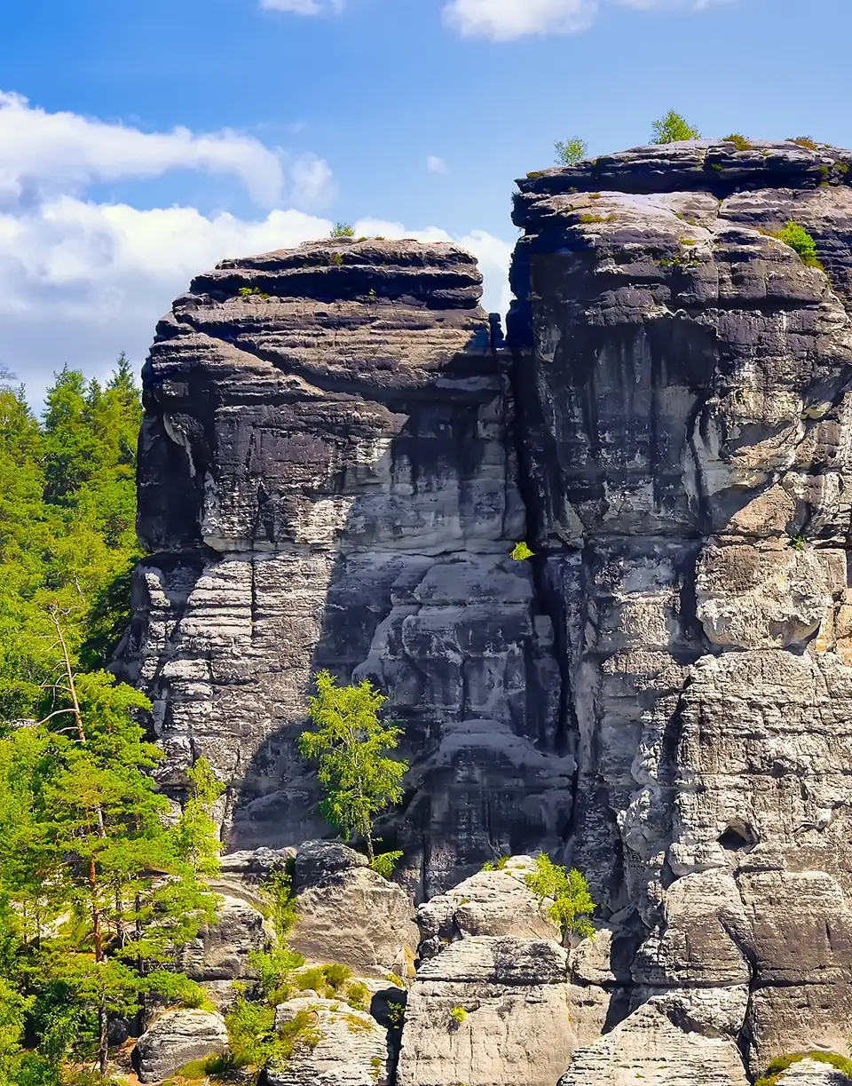Kletterroute im Elbsandsteingebirge