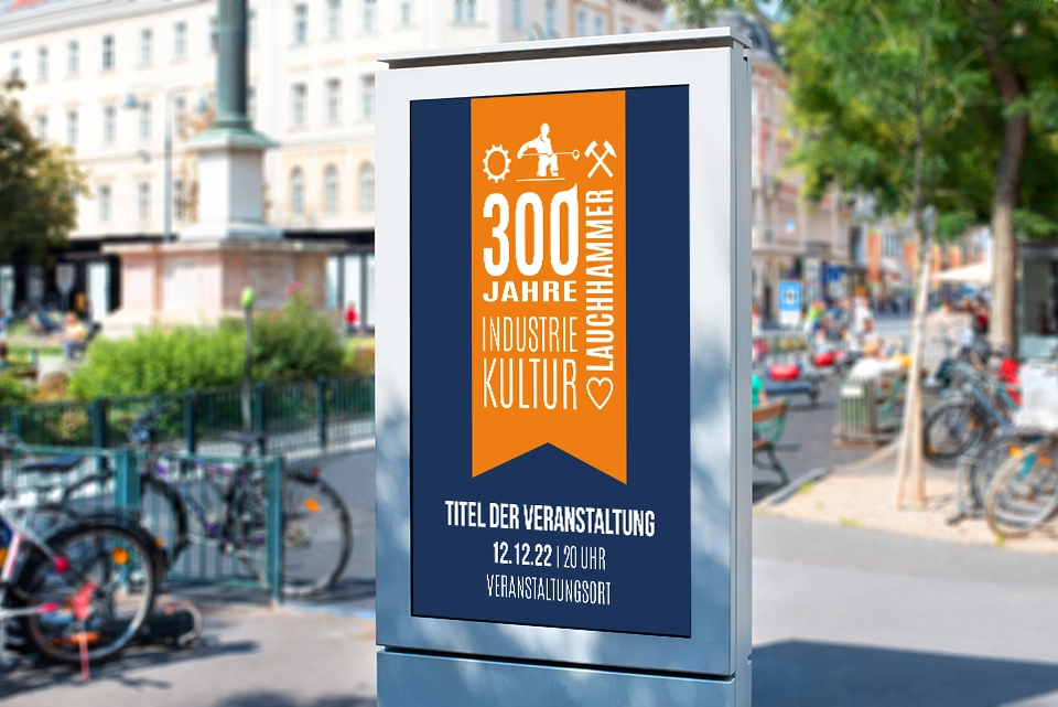 Wiederverwendbare Vorlage für Citylight Plakate für die Stadt Lauchhammer
