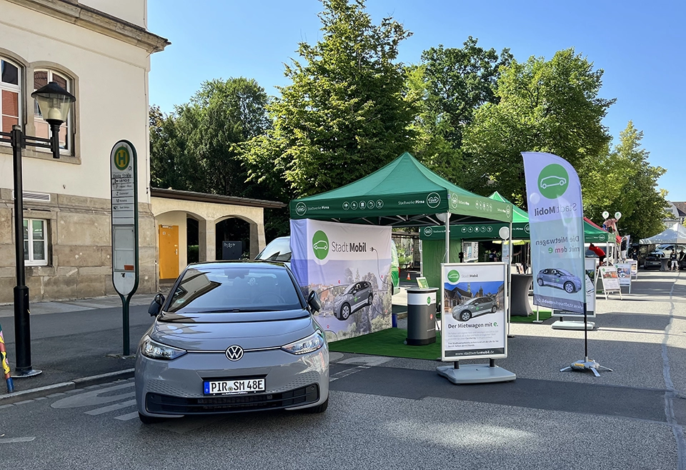 Promostand der Stadtwerke Pirna auf dem Stadtfest